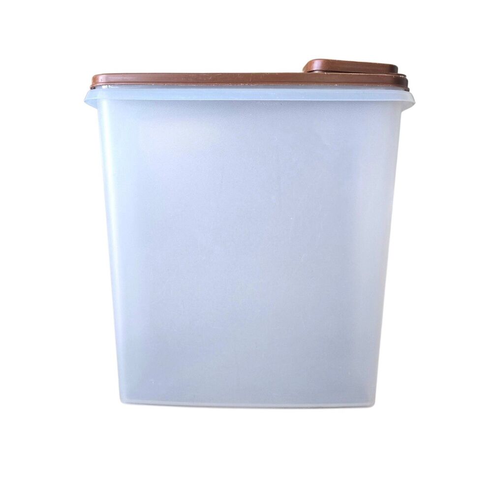 Vintage Tupperware Cereal Storer Dispenser Canister Container 1588 Brown Lid 158